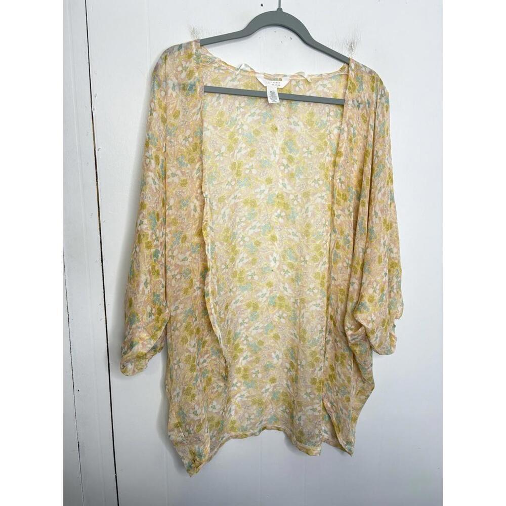 Lauren Conrad Top Womens One Size Pastel Lightweight Floral Kimono Oversized
